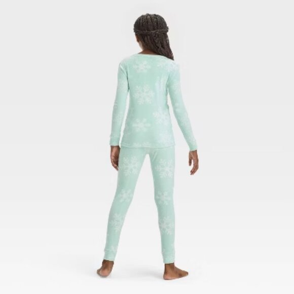 NEW Kids' 2pc Snowflakes' Snuggly Soft Snug Fit Pajama Set - Cat & Jack™ 4 - Picture 4 of 7
